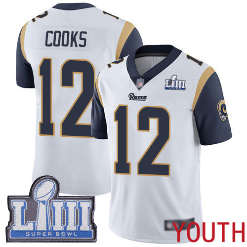Los Angeles Rams Limited White Youth Brandin Cooks Road Jersey NFL Football #12 Super Bowl LIII Bound Vapor Untouchable->youth nfl jersey->Youth Jersey